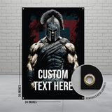 Spartan Warrior Wall Banner, Customizable Spartacus Art, Gladiator Decor, Epic Man Cave Decoration, Unique Gym Wall Art