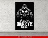 a picture of a gorilla with a barbell on it