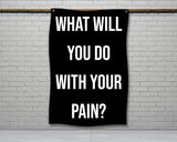 The image is a black and white advertisement for a product, likely a double-fold hem or a 2-meter-long fabric. The ad provides a size guide for the product, indicating that it is 56 inches long and 34.5 inches wide.