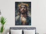 Jesus Christ Watercolor Painting, Crown of Thorns Modern Wall Art, Christian Spiritual Decor, Religious Faith Based Gift Print