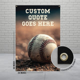 Custom Quote Baseball Banner, Sports Wall Art, Personalized Baseball Sign, Sports Decor, Baseball Memorabilia, Man Cave Decor, Custom Sports