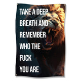 Take a Deep Breath and Remember Who You Are Wall Art, Motivational Lion Poster, Inspirational Wall Decor, Office Decor