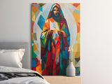 Jesus Christ Abstract Art Print, Vibrant Geometric Religious Wall Decor, Modern Christian Painting, Spiritual Faith Based Gift Idea

Jesus