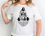 Cute Jesus Gift T-Shirt | Christian Gift | Christian Shirt | Funny Gym Shirt | Religious Faith Gym Tshirt | Deadlifter Shirt | Cross Shirt