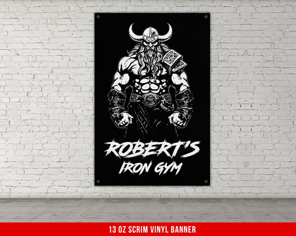 Viking Muscle Custom Vinyl Banner | Motivational Home Gym Decor | Inspirational Wall Art | Personalized Quote Banner | Large Gym Sign