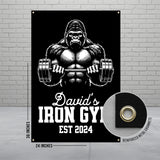 Gorilla Gym Banner, Custom Gym Sign, Fitness Motivation Decor, Personalized Home Gym Wall Art, Workout Room Decoration