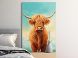 Highland Cow Digital Art, Hairy Coo Print, Scottish Cattle, Farm Animal Portrait, Modern Rustic Decor, Cute Farmhouse Wall Art
Highland Cow