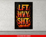 a painting on a brick wall that says, let hwy shit