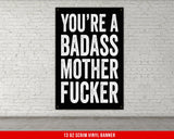 Badass Mother Fucker Banner - Home Gym Decor - Motivational Quote Wall Art - Weightlifting - Sports Fitness Lifting - Garage Basement