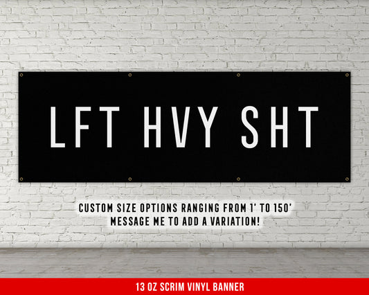 Lift Heavy Banner - Motivational Home Gym Decor - Large Quote Wall Art - Weightlifting - Inspirational - Minimalism