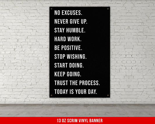 Motivational Banner - Home Gym Decor - Large Quotes Wall Art - Weightlifting - Sports Inspiration