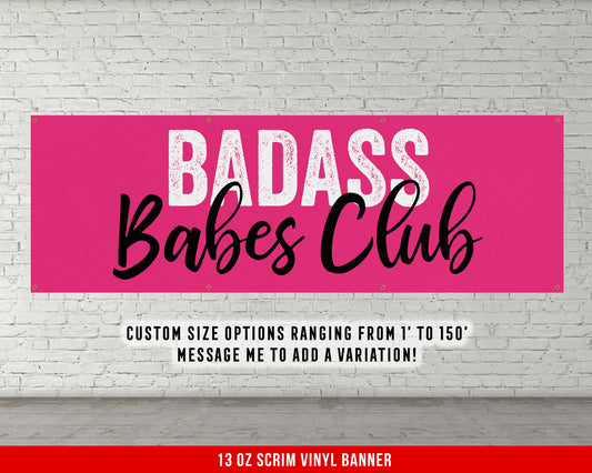 Badass Babes Club Banner - Motivational Home Gym Decor - Large Quote Wall Art - Females - Inspirational Crossfit