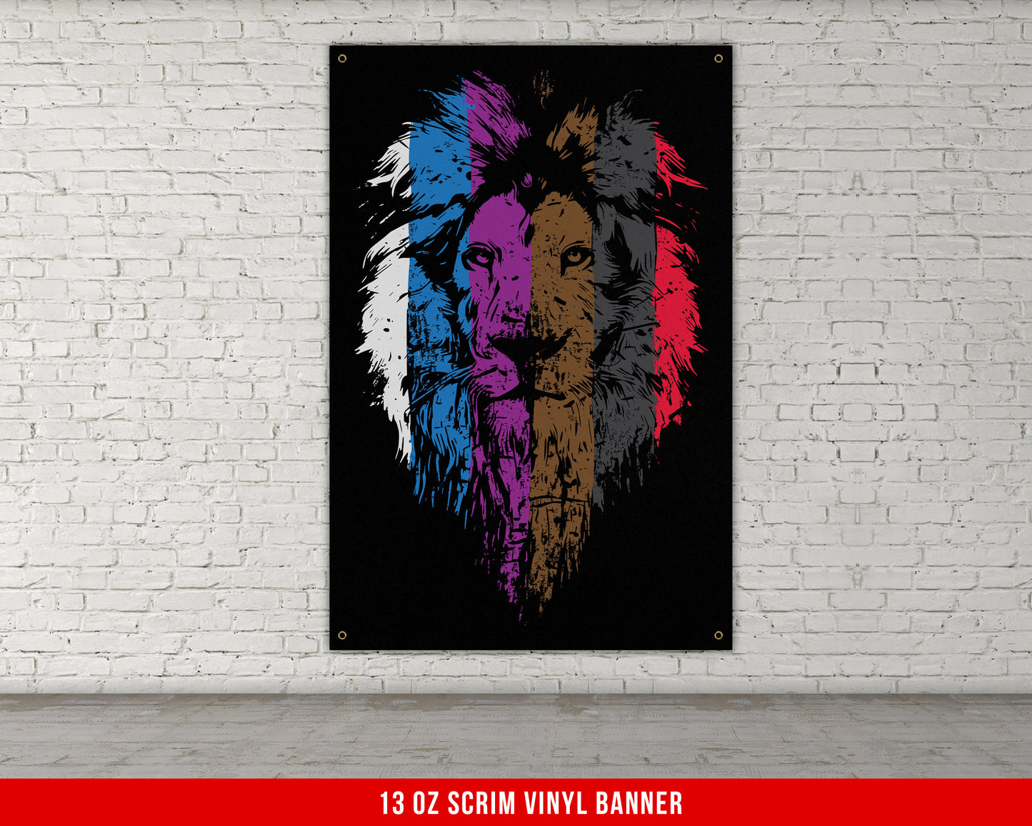 Jiu Jitsu Gym Banner - Brazilian BJJ Lion Belts Decor - Large Motivational Wall Art - Grappling Inspiration