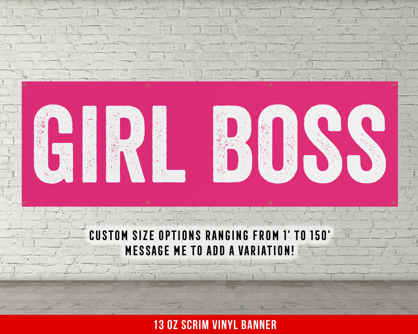 Girl Boss Banner - Motivational Home Gym Decor - Large Quote Wall Art - Females - Inspirational Crossfit