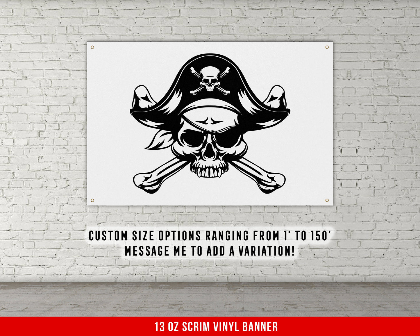 Jolly Roger Banner - Home Gym Decor - Large Quotes Wall Art - Weightlifting - Sports Inspiration