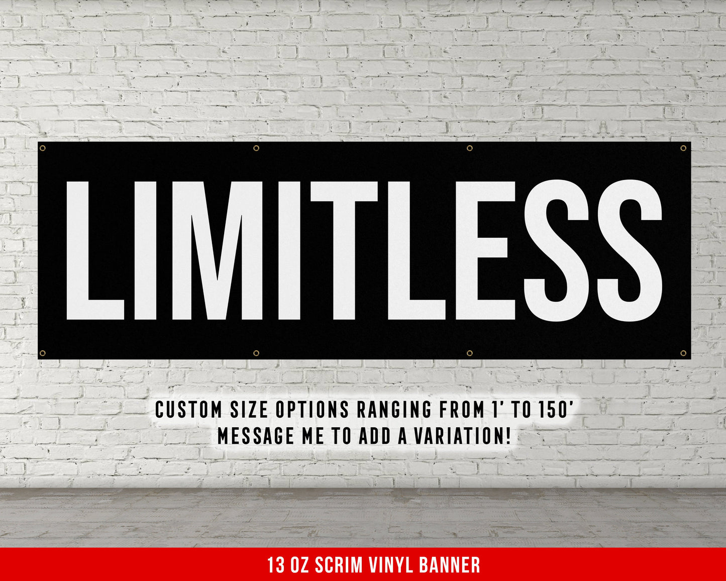 Limitless Banner - Home Gym Decor - Large Quote Wall Art - Fitness Training - Motivational Inspirational