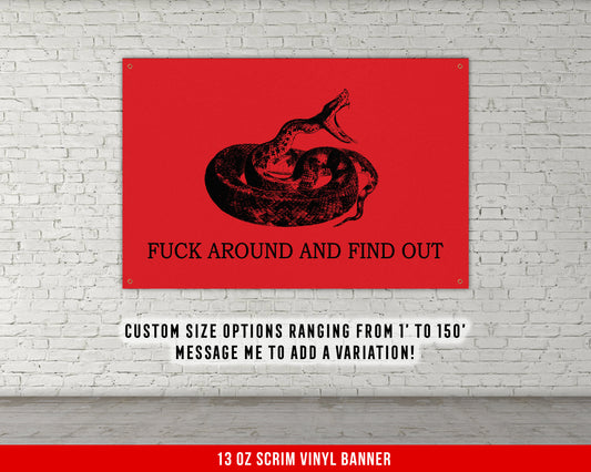 Fuck Around and Find Out Banner Poster - Home Gym Decor - Large Motivational Quote Wall Art - Inspirational - Snake