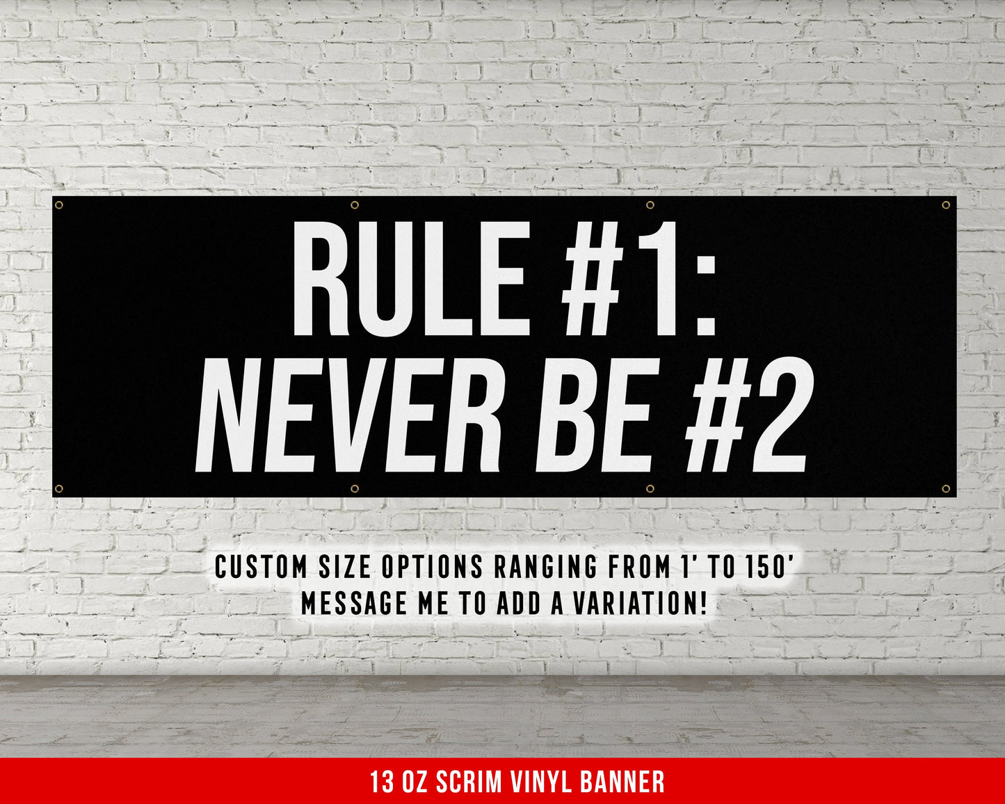 Rule Number One Banner - Motivational Home Gym Decor - Large Quote Wall Art - Weightlifting - Inspirational Sports