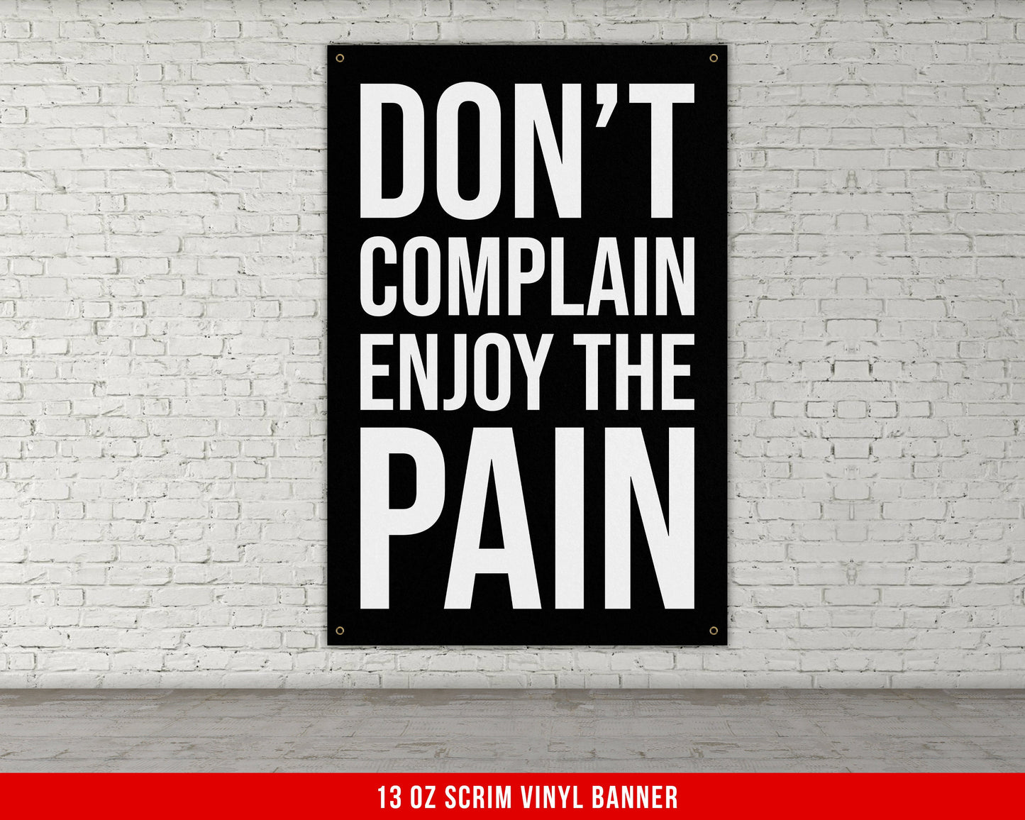 Don't Complain Banner - Home Gym Decor - Large Motivational Quote Wall Art - Weightlifting - Sports Inspiration