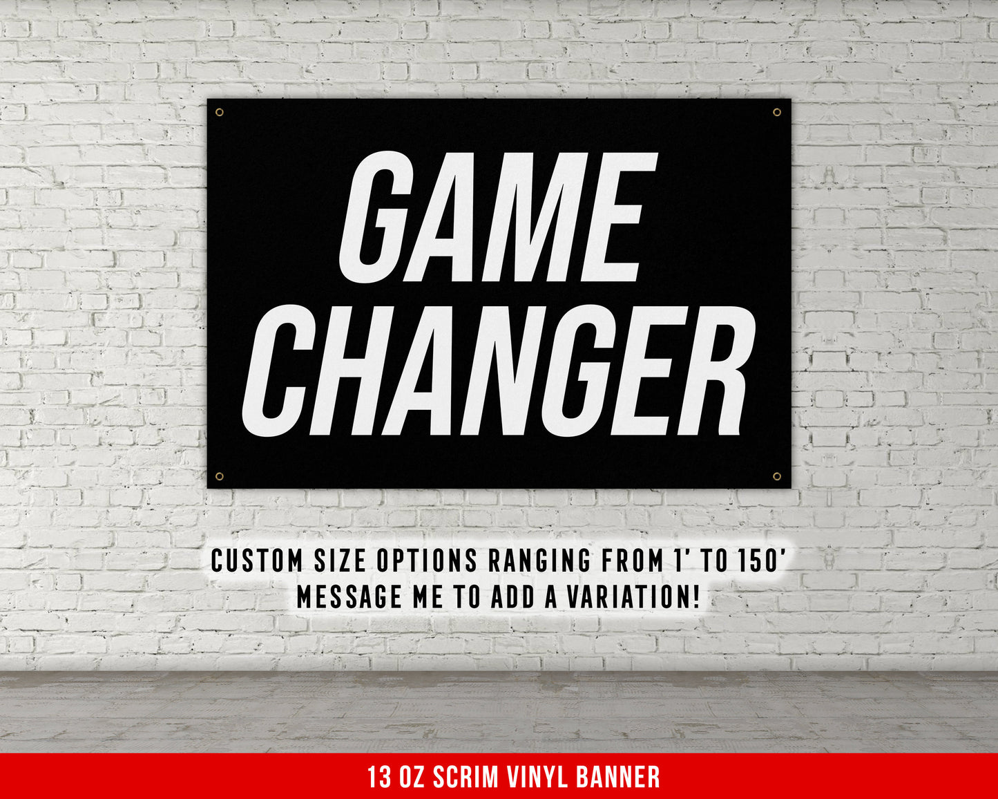 Game Changer Banner - Home Gym Decor - Large Quotes Wall Art - Garage Basement - Sports Inspiration - Motivational Fitness