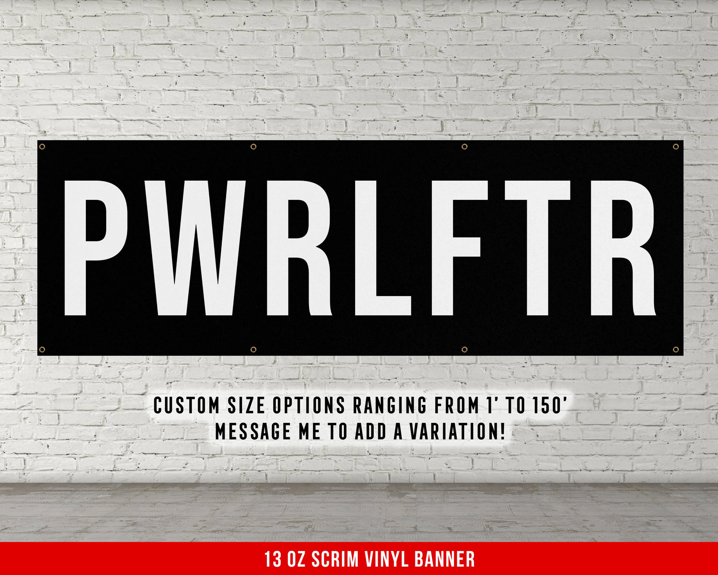 Pwr Lftr Powerlifter Banner - Home Gym Decor - Large Quote Wall Art - Fitness Training - Motivational Weightlifting