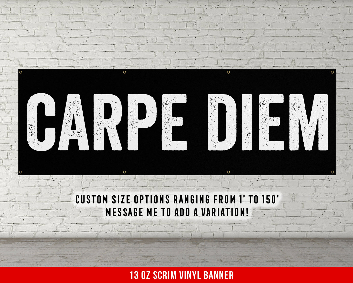 Carpe Diem Banner - Home Gym Decor - Large Quote Wall Art - Fitness Training - Motivational Inspirational