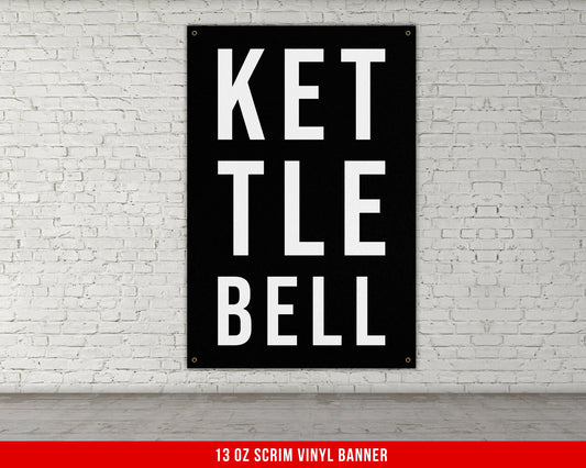 Kettlebell Banner - Home Gym Decor - Large Quotes Wall Art - Weightlifting - Sports Inspiration Powerlift