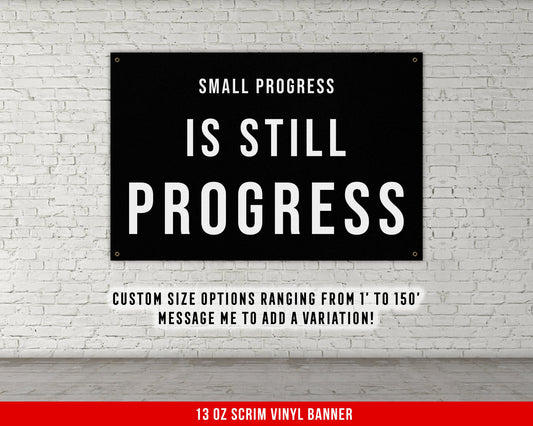 Small Progress Banner - Home Gym Decor - Large Quotes Wall Art - Garage Basement - Sports Inspiration - Motivational Fitness