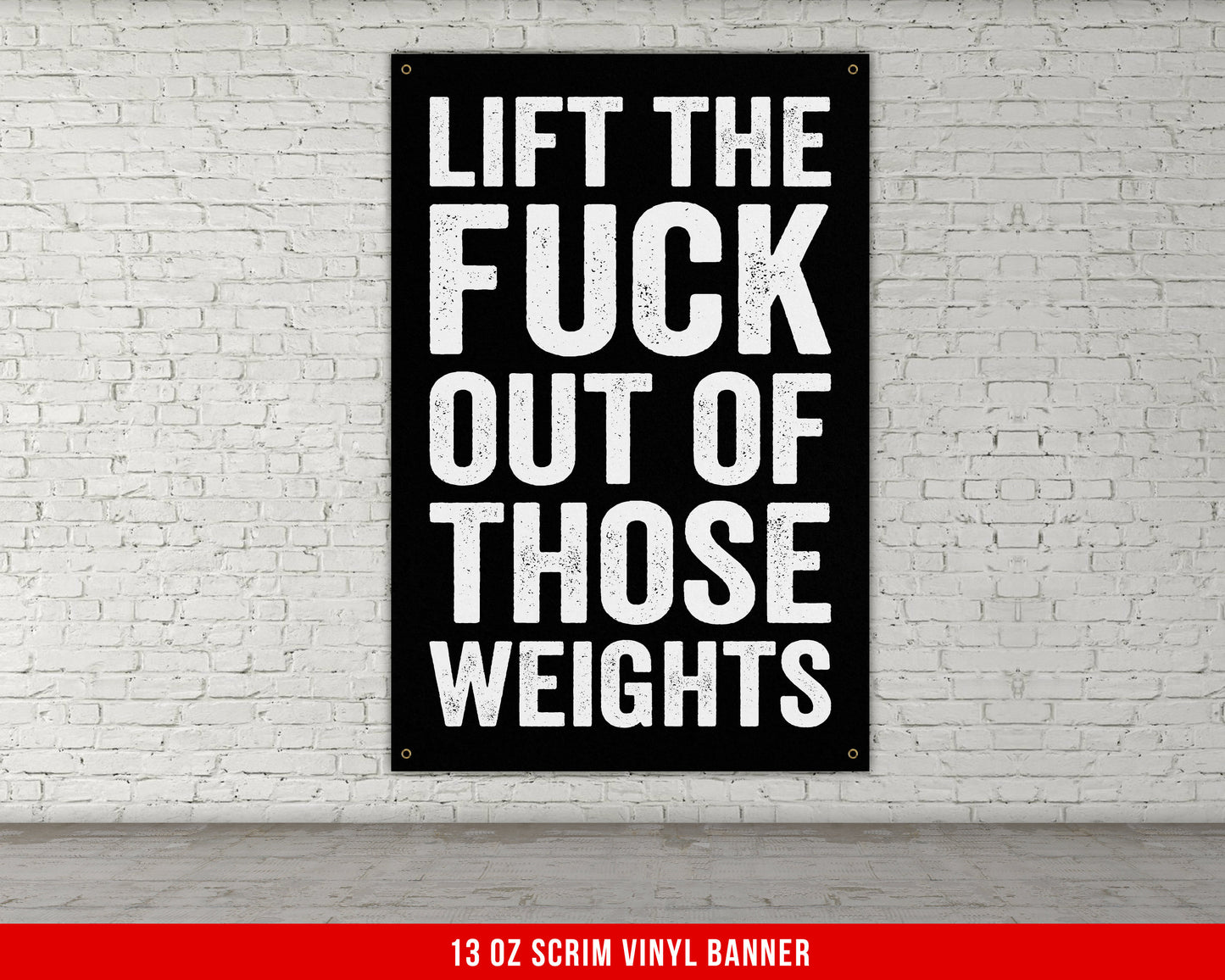 Lift The F*** Banner - Home Gym Decor - Large Motivational Quote Wall Art - Weightlifting - Sports Inspiration