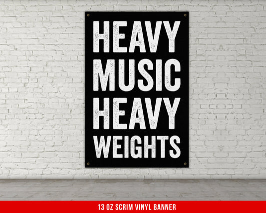 Heavy Metal Banner - Home Gym Decor - Large Quotes Wall Art - Weightlifting - Sports Inspiration