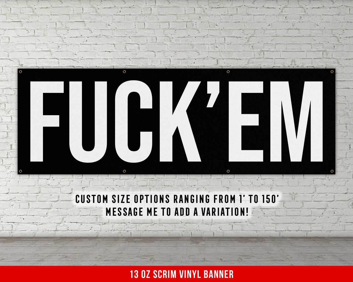 F***em Banner - Motivational Home Gym Decor - Large Quote Wall Art - Weightlifting - Inspirational - Garage Basement