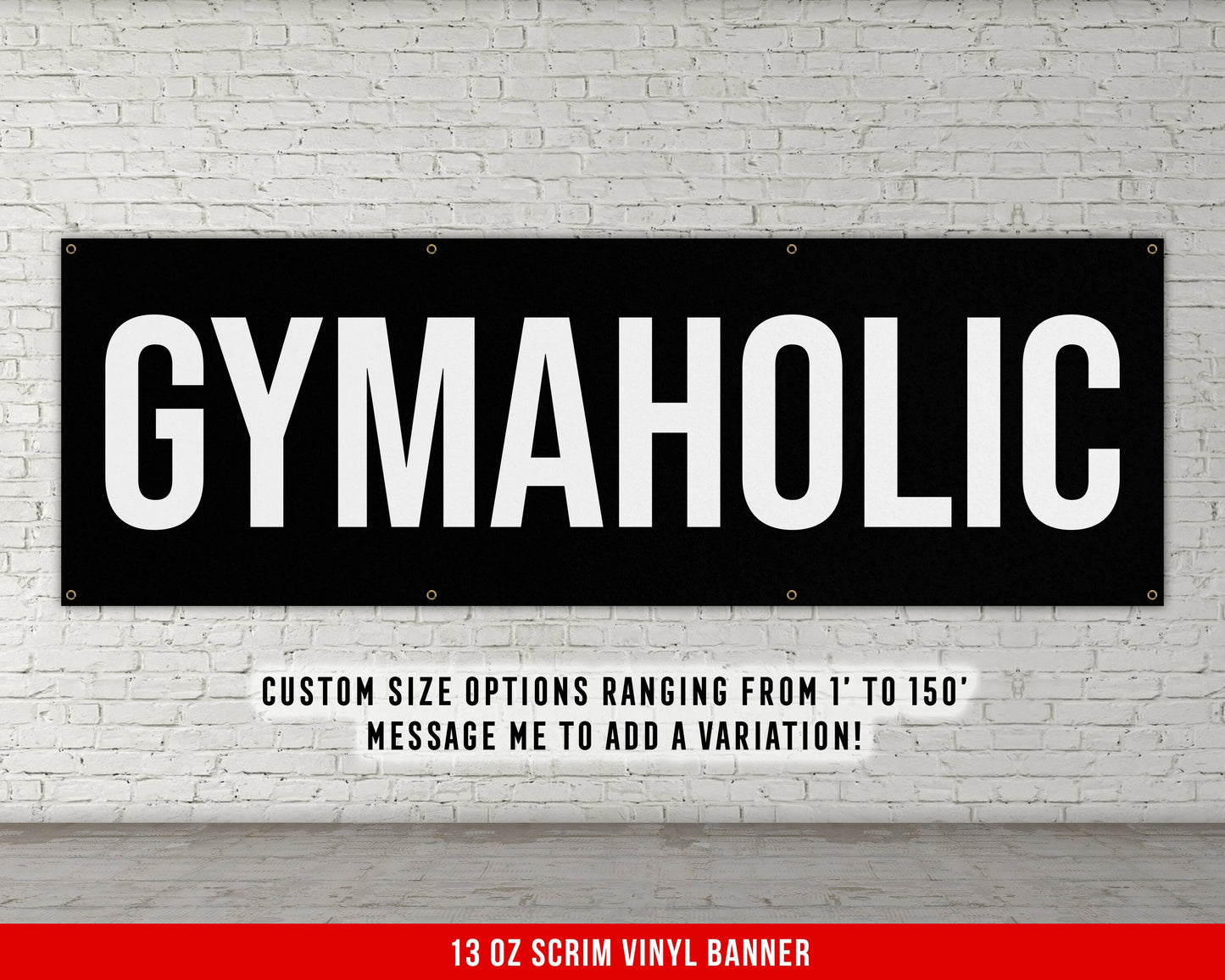 Gymaholic Banner - Motivational Home Gym Decor - Large Quote Wall Art - Weightlifting - Inspirational - Garage Gym