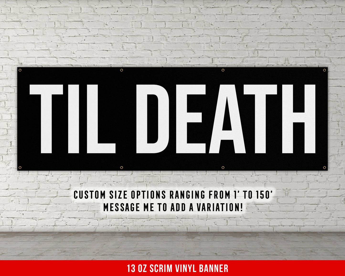 Til Death Banner - Home Gym Decor - Large Quote Wall Art - Fitness Training - Motivational Inspiration