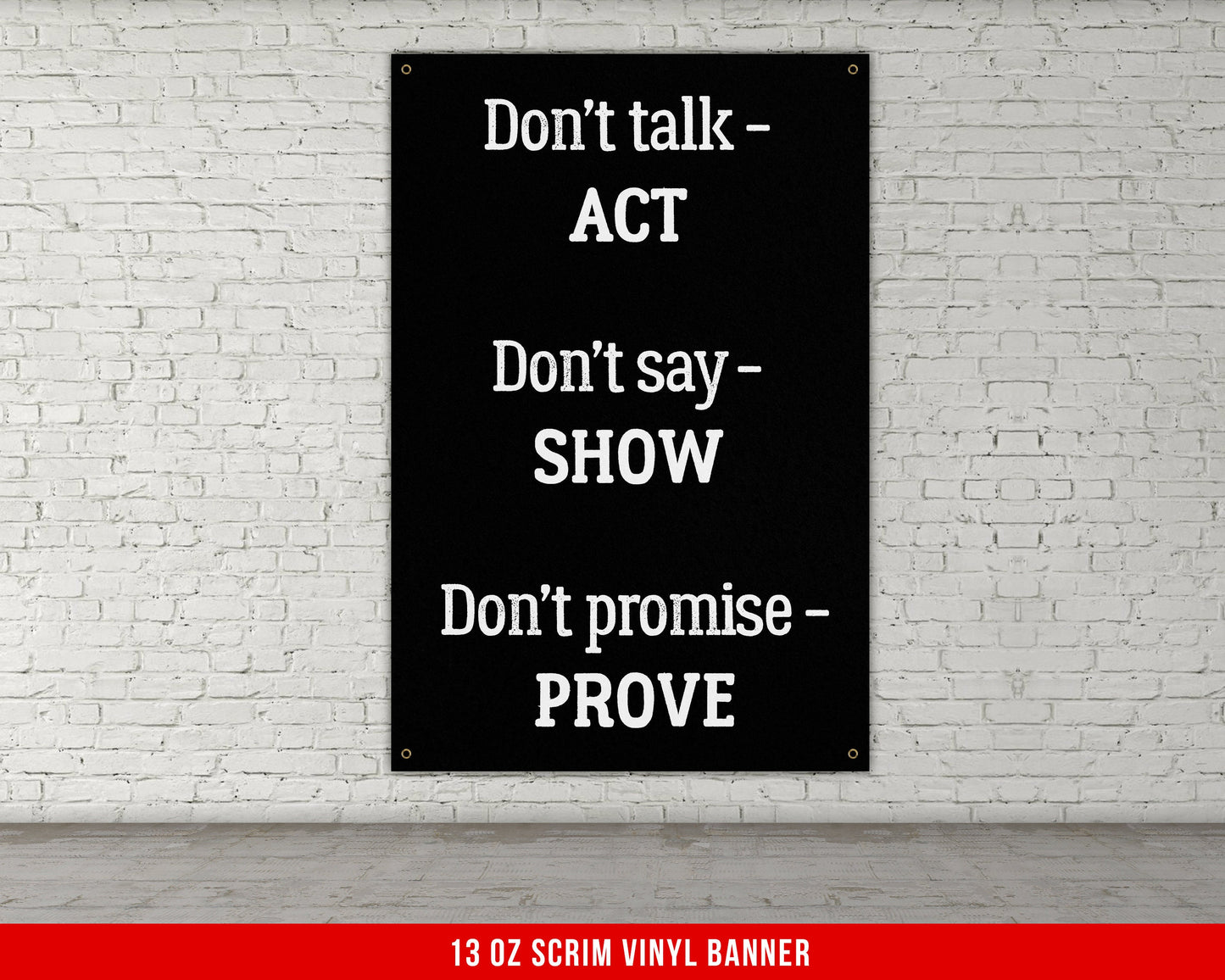 Don't Talk Banner - Home Gym Decor - Large Motivational Quote Wall Art - Weightlifting - Fitness Inspiration