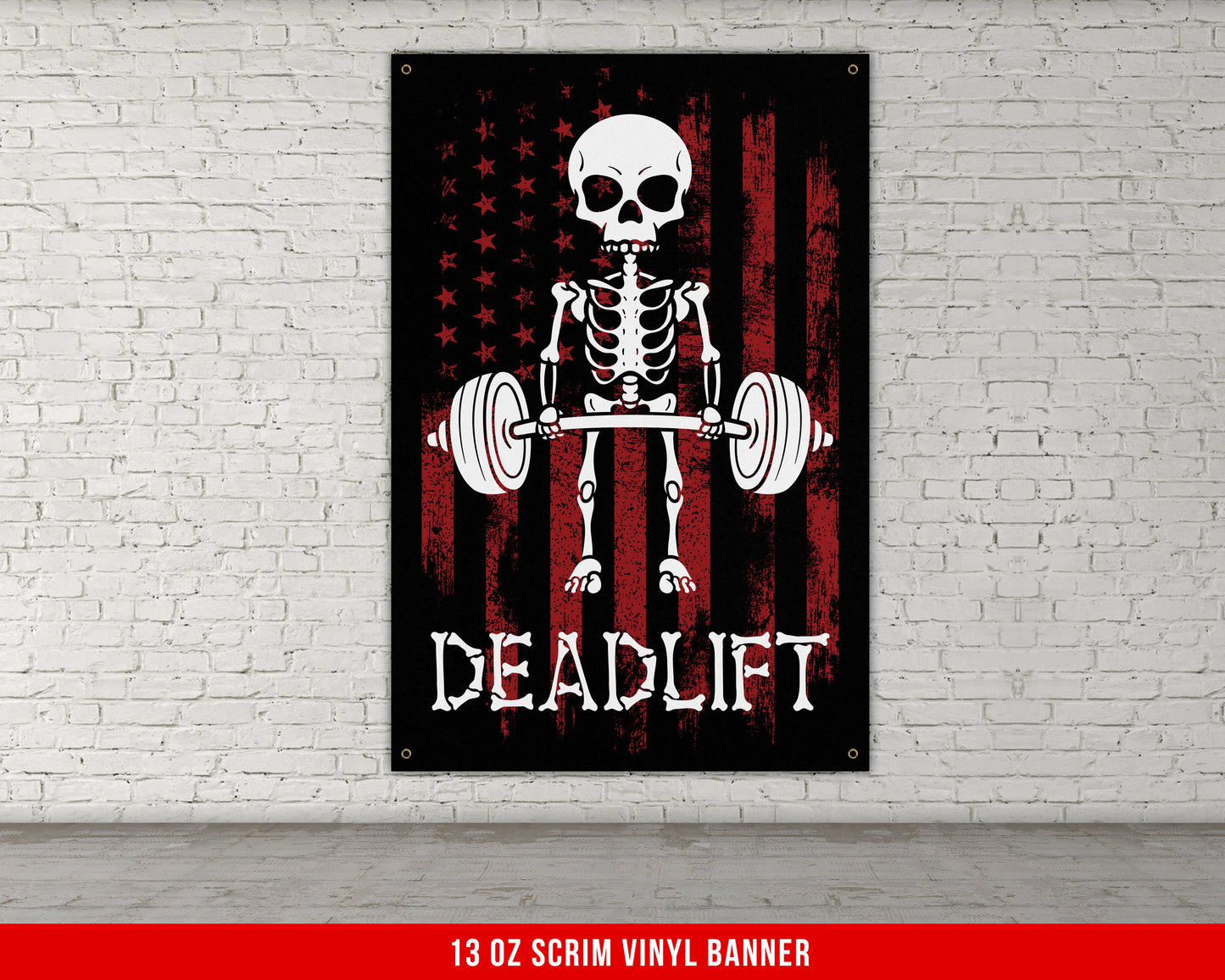 Deadlift Banner - Home Gym Decor - Motivational Quote Wall Art - Weightlifting - USA - Funny - Garage