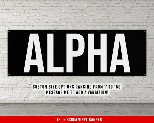 Alpha Banner - Motivational Home Gym Decor - Large Quote Wall Art - Weightlifting - Inspirational