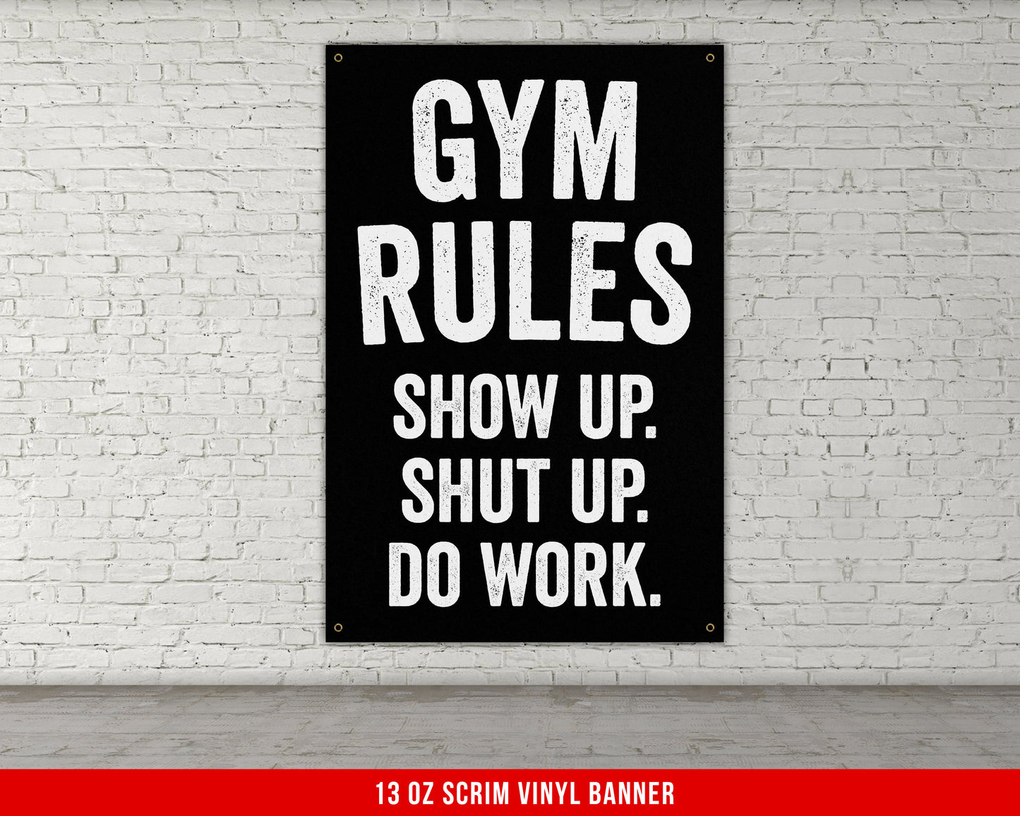 Gym Rules Banner - Home Gym Decor - Large Quotes Wall Art - Weightlifting - Lifting - Garage Basement