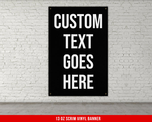 Custom Text Banner - Home Gym Decor - Large Motivational Quote Wall Art - Garage Basement - Personalization