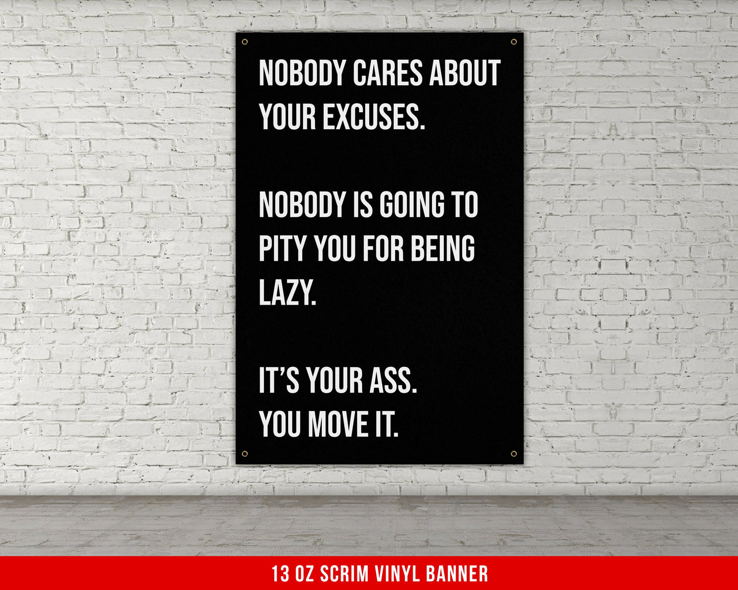 Move Your Ass Banner - Home Gym Decor - Large Motivational Quote Wall Art - Weightlifting - Sports Inspiration