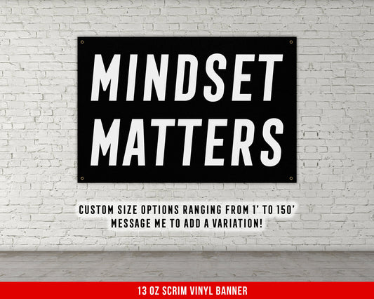 Mindset Matters Banner - Home Gym Decor - Large Quotes Wall Art - Garage Basement - Inspiration - Fitness