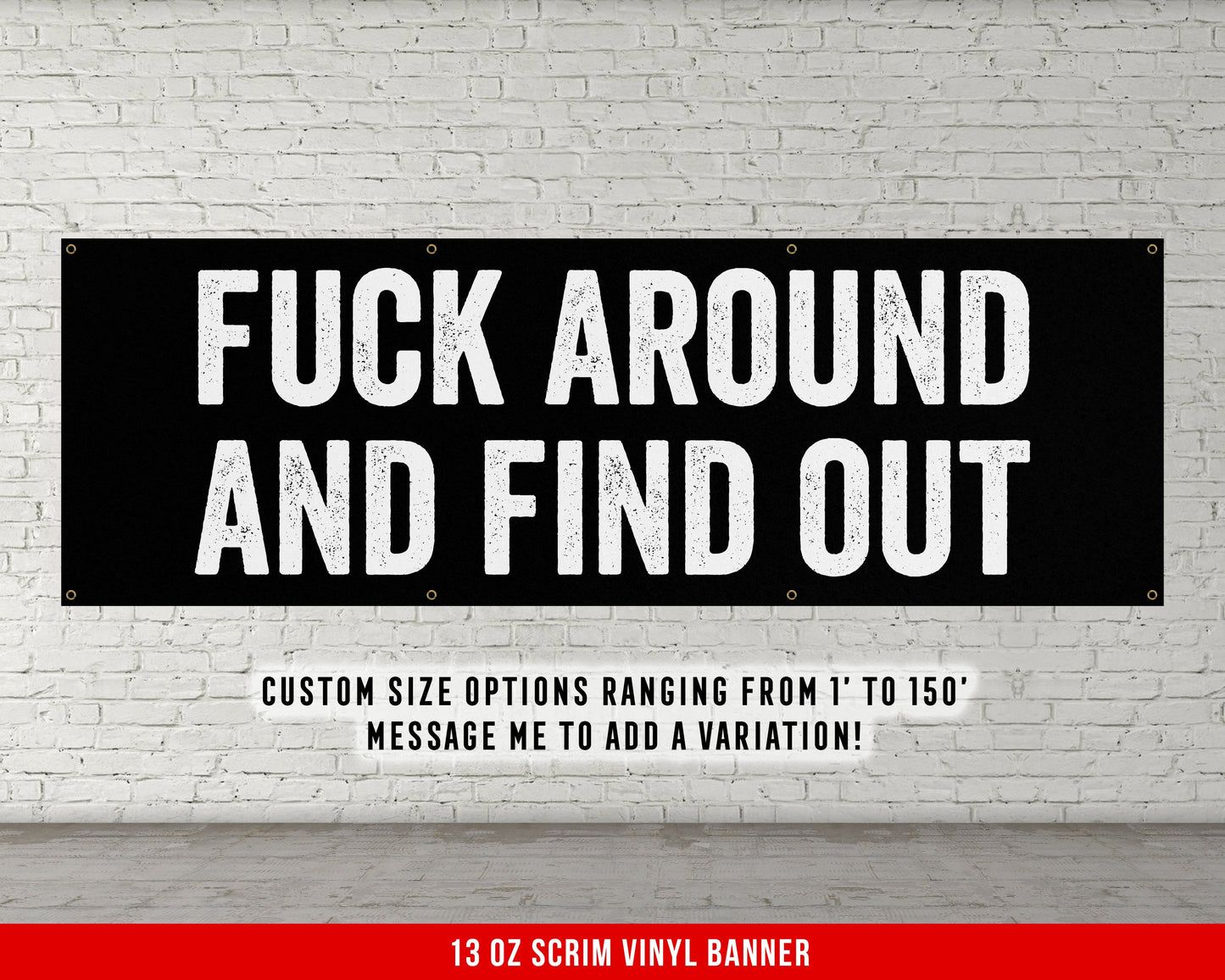 Fuck Around Banner - Motivational Home Gym Decor - Large Quote Wall Art - Weightlifting - FAAFO - Funny