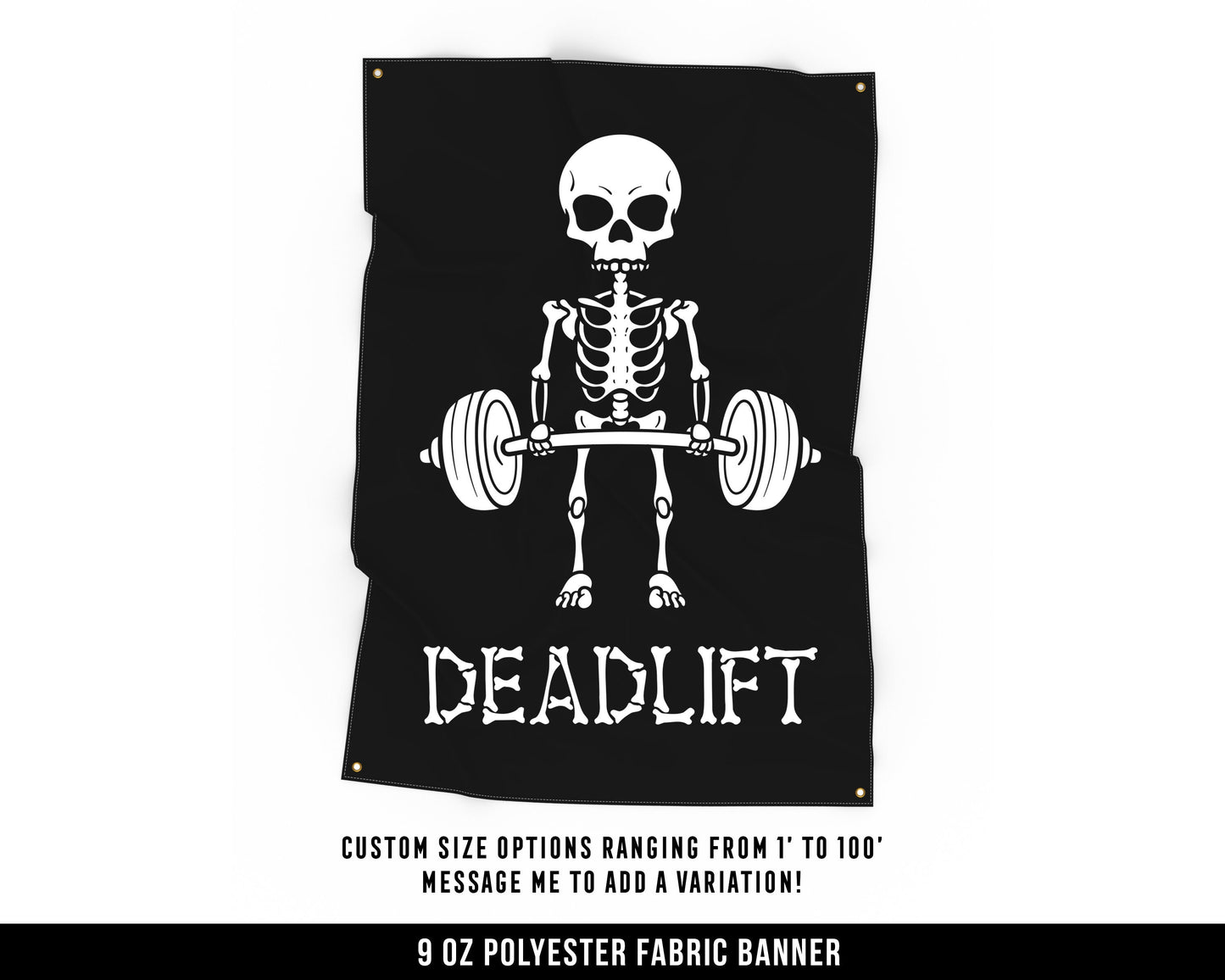 Deadlift Cloth Banner - Home Gym Decor - Large Wall Art Quote - Weightlifting Workout Print