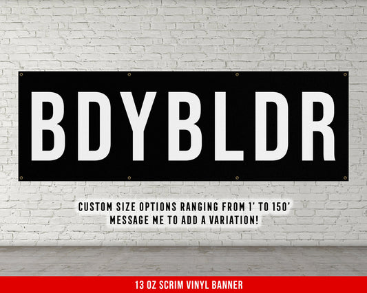 Bdybldr Banner - Home Gym Decor - Large Quote Wall Art - Fitness Training - Motivational Weightlifting Bodybuilder