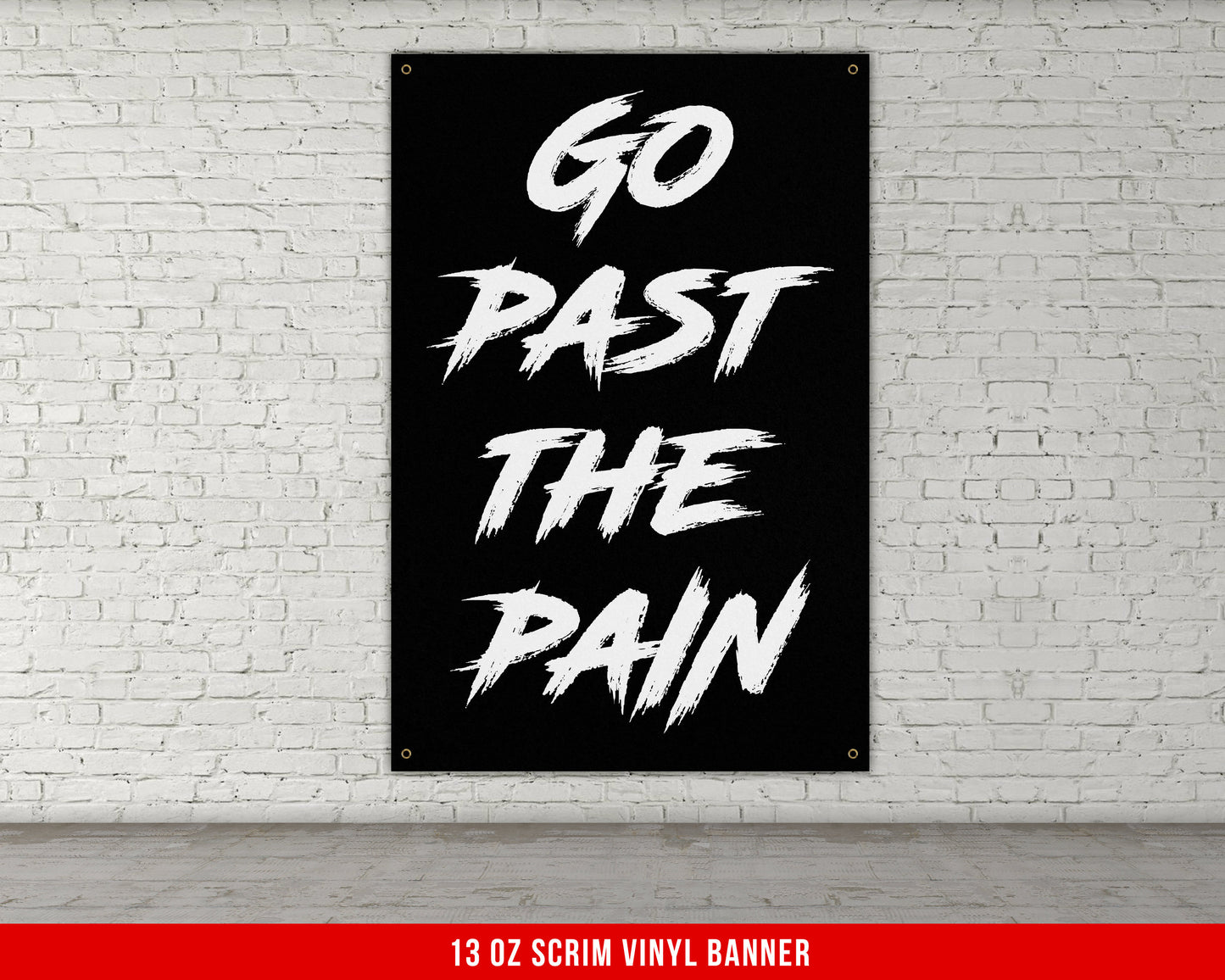 Past The Pain Banner - Home Gym Decor - Large Motivational Quote Wall Art - Weightlifting - Sports Inspiration