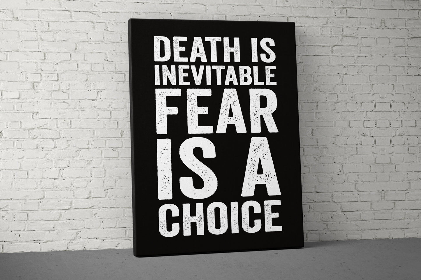 Death Is Inevitable Canvas - Home Gym Decor - Large Motivational Quote Wall Art - Weightlifting Fitness - Office Sports Inspiration