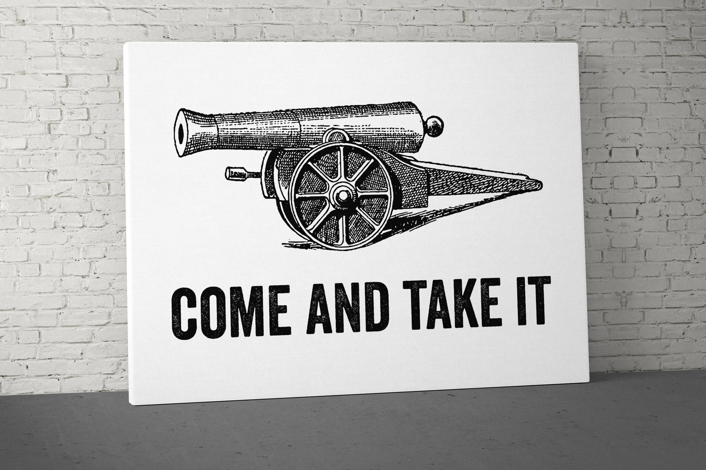 Come And Take It Canvas - Home Gym Decor - Large Motivational Quote Wall Art - Office Inspiration - Guns