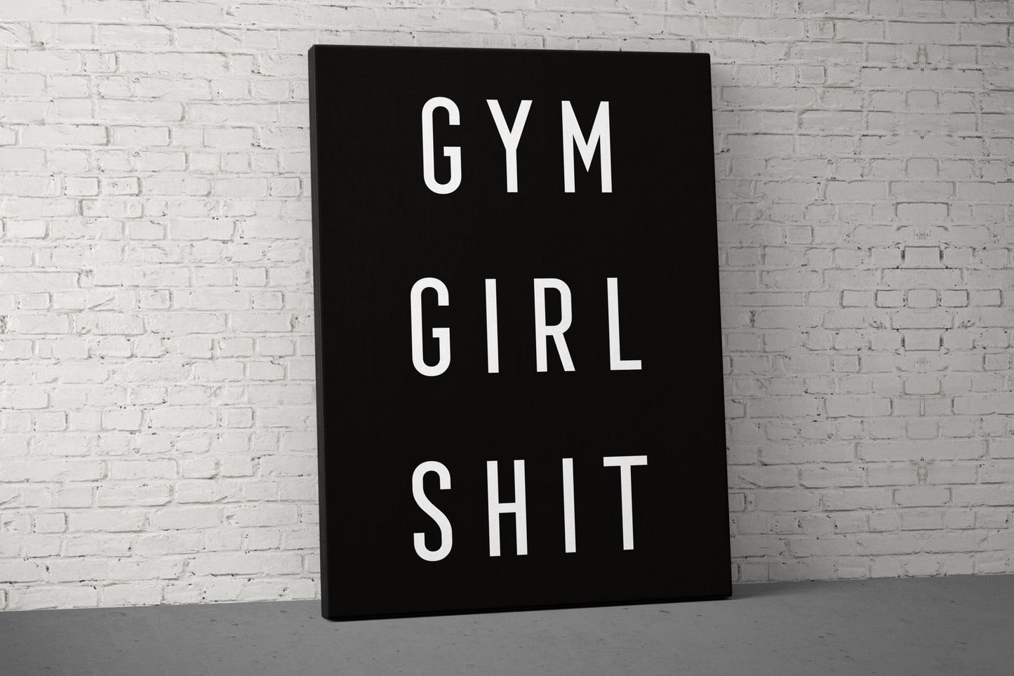 Gym Girl Shit Canvas - Home Gym Decor - Office Large Motivational Quote Wall Art - Weightlifting Fitness