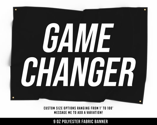 Game Changer Cloth Banner - Motivational Home Gym Decor - Large Wall Art Quote - Weightlifting Gift