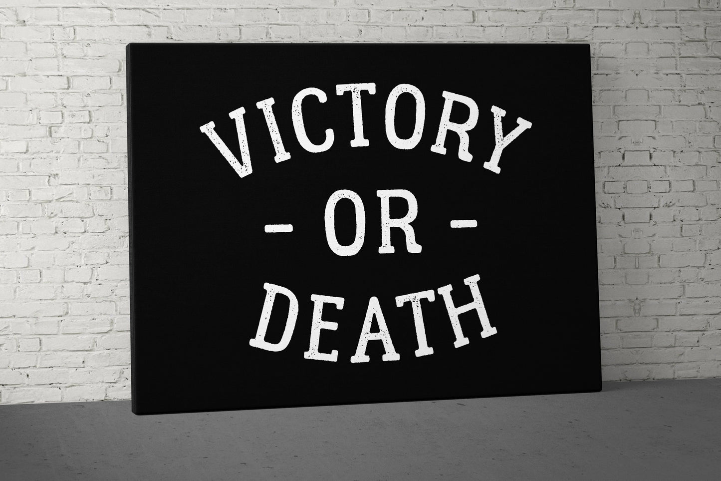 Victory Or Death Canvas - Home Gym Decor - Office Large Motivational Quote Wall Art - Weightlifting Inspirational