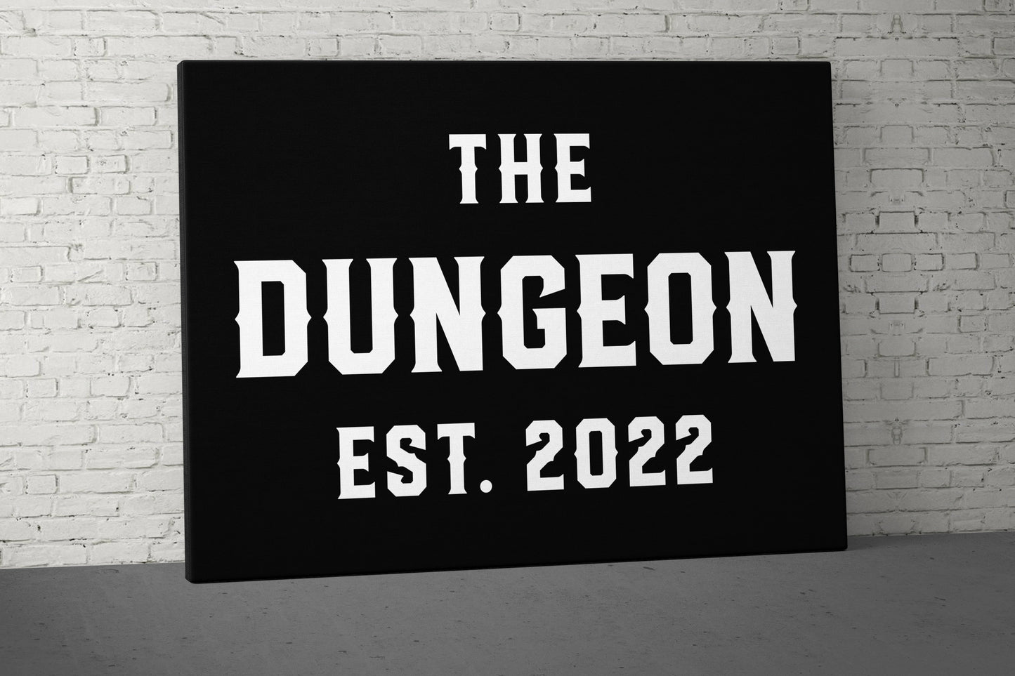 The Dungeon Canvas - Home Gym Decor - Large Quotes Wall Art - Weightlifting - Year - Motivational - Customize Personalization